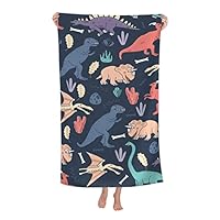 Dinosaur Beach Towels for Boys Kids Toddlers - Microfiber Oversized Quick Dry Towel for Travel Pool - Personalized 30\"x 60\" Clearance