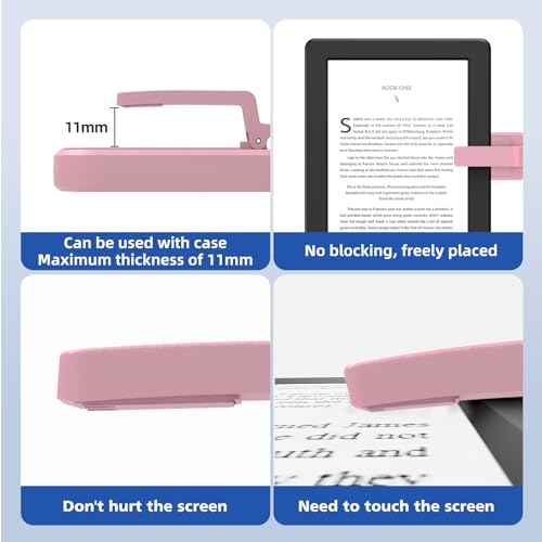 Page Turner for Kindle Remote Control Page Turner Clicker for Kindle Paperwhite Oasis Kobo E-Book eReaders Reading Novels Kindle Accessories with Wrist Strap Storage Bag (Pink) - Thumbnail 5