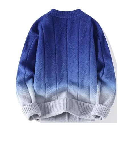 Men's Color Matching Knitted Sweaters Male Loose O-Neck Long Sleeve Sweater Men Pullovers3