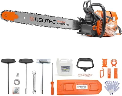 Gas Powered Chainsaw with 20-Inch Bar and Safety Features