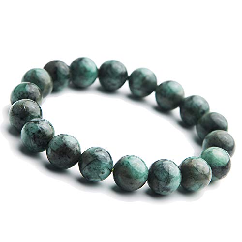 Bracelet émeraude naturelle haut de gamme perles 11mm