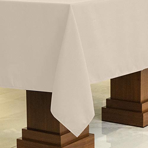 Kadut Rectangle Table Cloth 2 Pack (60 X 126 Inch) Ivory Tablecloth For 8 Foot Table | Heavy Duty Fabric | Machine Washable Tablecloth, For Parties, Weddings, Dining, Wrinkle-Resistant Table Cover #TOP1