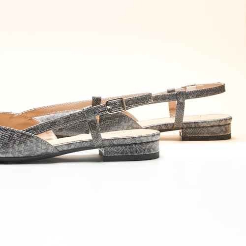 Image of C.Paravano Slingback Flats | Pointed Toe Flats | Slingback Sandals | Women's Slingback Dress Shoes | Adjustable Buckle Sandals