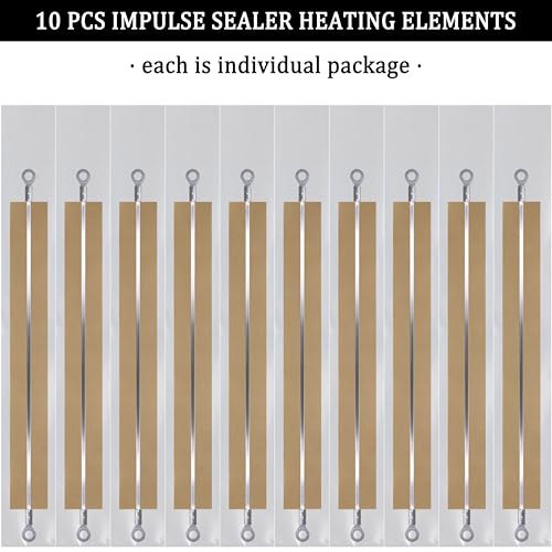 10 Pack 8 Inch Impulse Sealer Replacement Parts for Iron Shell Heat Sealer, Impulse Sealer Heating Element Replacement Strip Heating Element Service Spare Repair Kit for Most Hand Sealers - Thumbnail 6