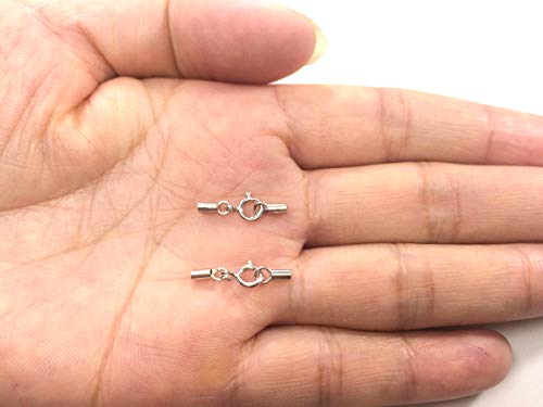Adabele SS148-1 (5PC) 5Pcs Adabele 925 Sterling Silver End Cap Clasp Tarnish Resistant Rhodium Plated For 1Mm (0.04 Inch) Leather Cord Beading Wire Thread For Jewelry Making Ss148-1 thumb #3