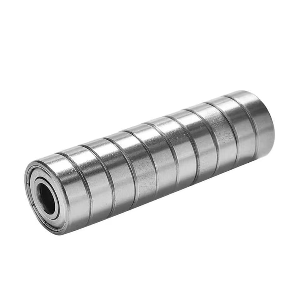 608ZZ Ball Bearing, 10 Pack, 8 x 22 x 7 mm, High-Carbon Steel, Double Shielded