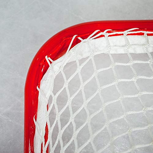 FORZA Professional Ice Hockey Goal | 6ft x 4ft Regulation Steel Hockey Net with 5mm Heavy Duty Netting | Powder Coated Red Training Goal for Street Hockey, Roller Hockey & Ice Hockey Practice