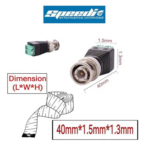 Image of Speedio BNC Connector Screw Type | BNC Male Screw Type For Camera, DVR, VCR, Surveillance System | Green - Pack of 20 Nos
