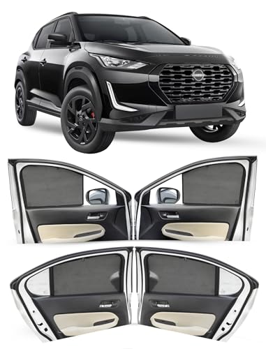 Image of Autofact Car Sunshades for Nissan Magnite, UV Protection, Useful Car Accessories, Custom fit Sun Shades for Side Windows, Set of 4