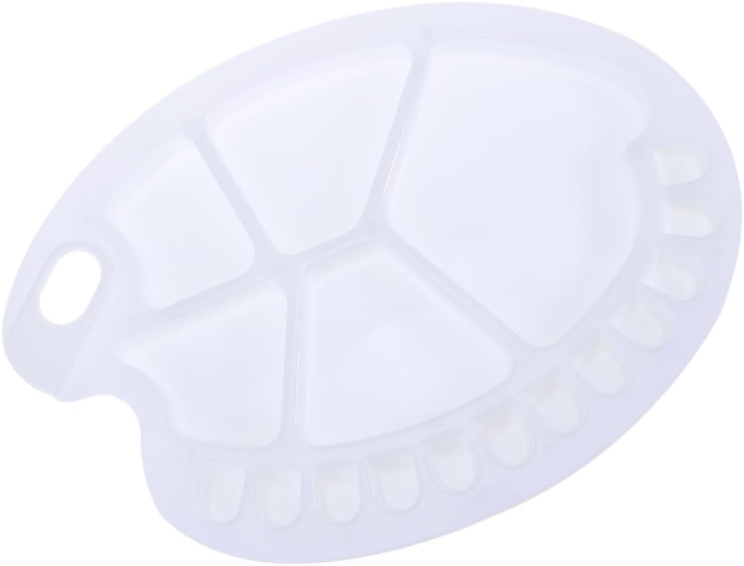 White Paint Tray with Thumb Hole, 18 Grids Plastic Palette for Gouache