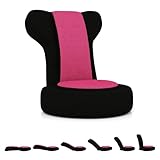 RELAX4LIFE Bodenstuhl, Bodensessel mit Liegefunktion, Bodensofa mit 5-Fach Verstellbarer Rückenlehne, Bodensitz zum Fernsehen Lesen Spielen, Meditationsstuhl Lazy Sofa gepolstert (Rosa)