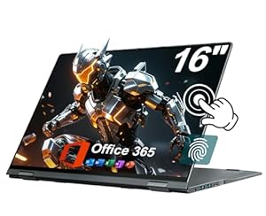 jumper Laptop 16 Zoll, IPS FHD Touchscreen Laptops, 16GB RAM 640GB Storage, Fingerabdruckleser, N95 CPU, 1 Jahr Office 365, Tastatur mit Hintergrundbeleuchtung, WiFi 6, für Studenten Business
