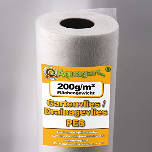Voile géotextile de 47,5 m² Voile de jardin Voile de mauvaises herbes Voile de drainage 200 g/m²...