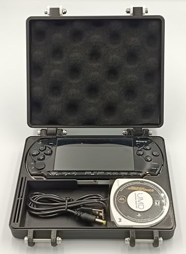 Image of Rugged Protective Carrying Case for PSP 2000 & 3000 - Holds 5 Games, 4 Memory Cards, USB Charging Cable