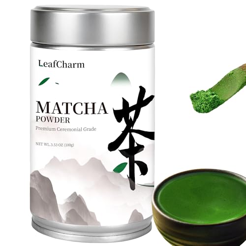 LeafCharm Ceremonial Grade Matcha Green Tea Powder