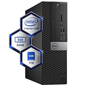 Dell Optiplex 7050 Desktop Computer | Quad Core Intel i7 (3.4) | 32GB DDR4 RAM | 1TB SSD Solid State | Windows 10 Professional | Home or Office PC (Renewed)
