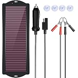 Solar Car Battery Trickle Charger, 12V 1.8W Solar Battery Charger Car, Waterproof Portable