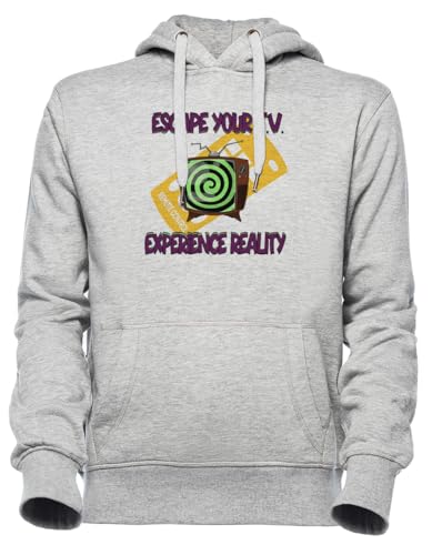 Sweat à capuche homme femme gris Luxogo Break The Trance hoodie unisexe stretch
