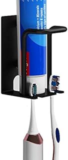 Toothbrush Holder Electric Toothbrush Holder Wall Mounted Bathroom Organizer Tooth brush Rack Electric Toothbrush Heads Holder Self Adhesive Toothbrush Toothpaste Cup Storage Holder