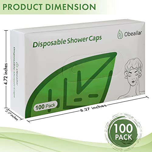 Obeailar Disposable Shower Caps, 100pcs Large Transparent Shower Cap For Women & Men, Waterproof Elastic Bath Cap For All Head Sizes, Great For Travel, Home Use, Spa, Multipurpose Plastic Hair Caps - Thumbnail 2