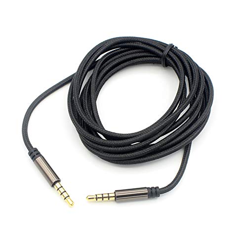 Cable auxiliar 3.5mm macho a macho trenzado de nailon supersuave para auriculares y PC