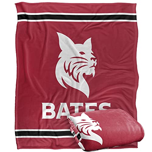 Bates College Blanket, 60"x80" Primary Logo Stripes Silky Touch Super Soft Throw Blanket