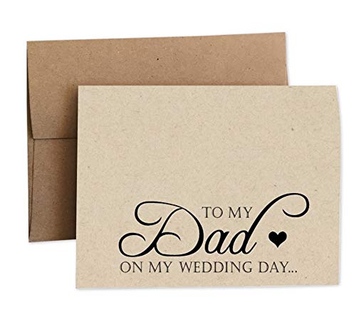 To My DAD on my WEDDING Day - Note Card - Kraft Brown - RUSTIC - Recycled - Eco Friendly