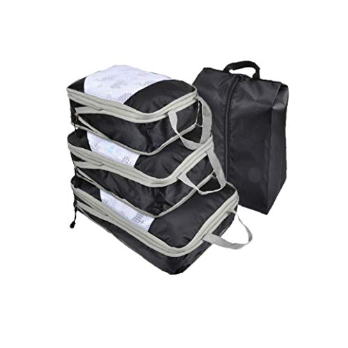 Stockage Voyage Élégant Sacs Bagages Lightweight Voyage Organisateurs De Stockage Élégant Sacs Organisateur Cubes Bagages Organisateur 4pcs Noir Cover