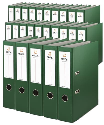 Eazy Büro-Ordner für Dokumente A4 Breit - 25er Hebelordner (Grün)