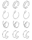 LAURITAMI Fake Nose Ring Hoop Fake Nose Rings for Women Stainless Steel Fake Nose Ring Piercing Fake