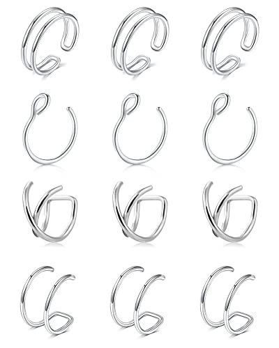 Lauritami Fake Nose Ring Hoop Fake Nose Rings For Women Stainless Steel Fake Nose Ring Piercing Fake Nose Piercing #TOP7