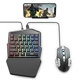 IFYOO スマホ コントローラー 無線Bluetooth接続 片手ゲーミングキーボードとマウス iPhone/iOS(iOS 13.4以上には対応していません) Android対応 荒野行動/PUBGモバイル/フォートナイト/CODモバイル/Identity V対応