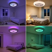 Deckenventilator mit Beleuchtung RGB 45cm Schlafzimmer, mit Lautsprecher – Ansicht 8