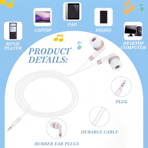 Image of Xuhal 600 Packs Bulk Earbuds Headphones Earphones Kids Colorful Earbuds Classroom Headphones Wired Ear Buds Earphones Bulk for Kids Adults Smartphones Laptop Classroom School Library (Dark Colors)