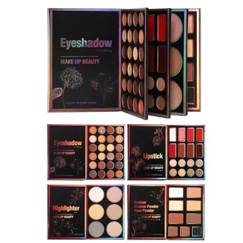 Palette de fard à paupières 55 couleurs avec poudre de contour naturel et fard à joues