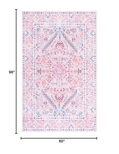 Tapete rectangular beige y rosa 5' x 8' SAFAVIEH miniatura 2