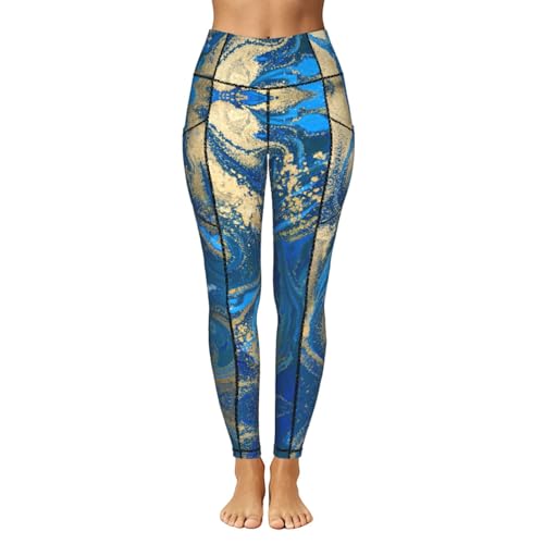 Leggings abstractos con estampado de piedra de mármol y conjuntos de entrenamiento 2