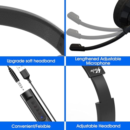 Casque USB avec microphone pour ordinateur et PC portable avec câble de 2m - 5