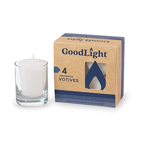 GoodLight Paraffin-Free Unscented Votive Candle, 4-Count