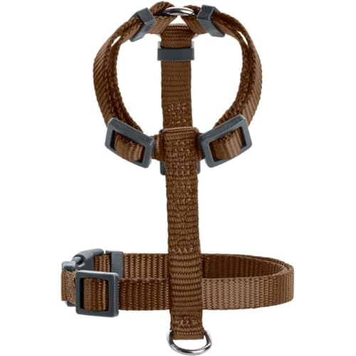Hunter Hundegeschirr London Vario Rapid, 4-Fach verstellbares Y-Geschirr für kleine & mittlere Hunde, Sicherheitsverschluss mit Verriegelung, Farbe: braun, Größe: XXS/1