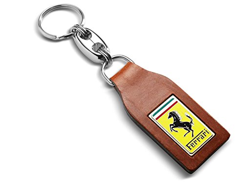 Ferrari Genuine Italian Leather Keychain for Keys - Key fob