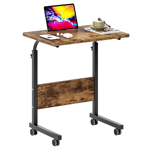 SogesGame 23.6 inches Side Table with Wheels,Snack Side Table with Castors Mobile End Table Easy to Assemble for Laptop, Retro by SogesGame - Used condition - CA$40.51
