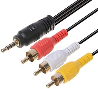 3.5 mm to RCA AV Camcorder Video Cable,3.5mm Male to 3RCA Male Plug