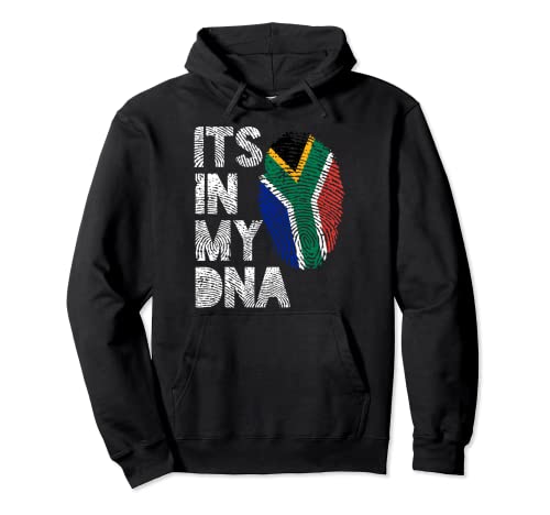 Its In My DNA Funny South Africa Flag Fingerprint Pullover Hoodie