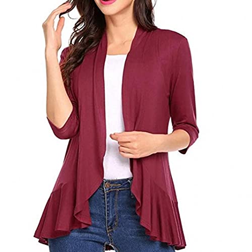 Damen Strickjacke Cardigan Wasserfall Strickmantel Blazer Women's Elegant...