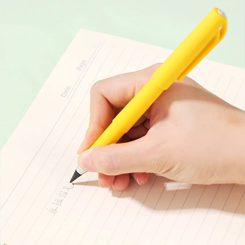 Ołówki 8 szt. Kreatywny Wieczny Długopis Nieograniczony Ołówek Bez Atramentu Zmazywalny do Rysowania SchoolKawaii Artykuły Papiernicze (8 szt. Zielony) (8 szt. Żółty)