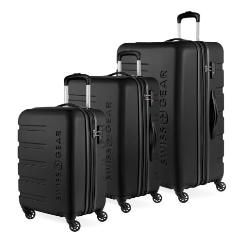 Image of SwissGear 7366, Black, 3-Piece Set (19 /23 /27), Signature Hardside Expandable Luggage With Spinner Wheels