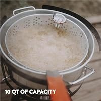 Gas One Aluminum Cooking Pot Deep Fryer with Basket – 10QT Aluminum Fry Pot with Easy Grip Handle – Durable Food Grade Outdoor Fryer with Perforated Strainer Basket – Ideal for Seafood, Chicken — image 7