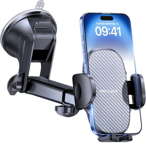 Miracase Car Phone Holder for Cars [Thick Case & Heavy Phone Friendly], Mobile Phone Mount Automobile Cradle 360° Rotatable Stand for Car Dashboard Windshield