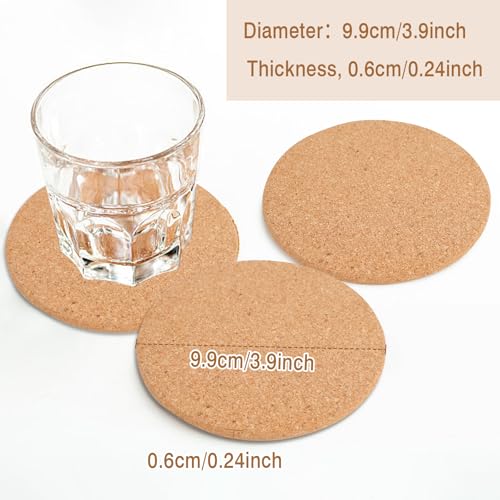 20 Stück Untersetzer aus Kork, rund, Retro, 10cm Untersetzer aus Holz, Vintage, für Getränke, Kaffee, lustig, Naturholz, geeignet für Restaurant zu Hause, Büro